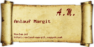 Anlauf Margit névjegykártya